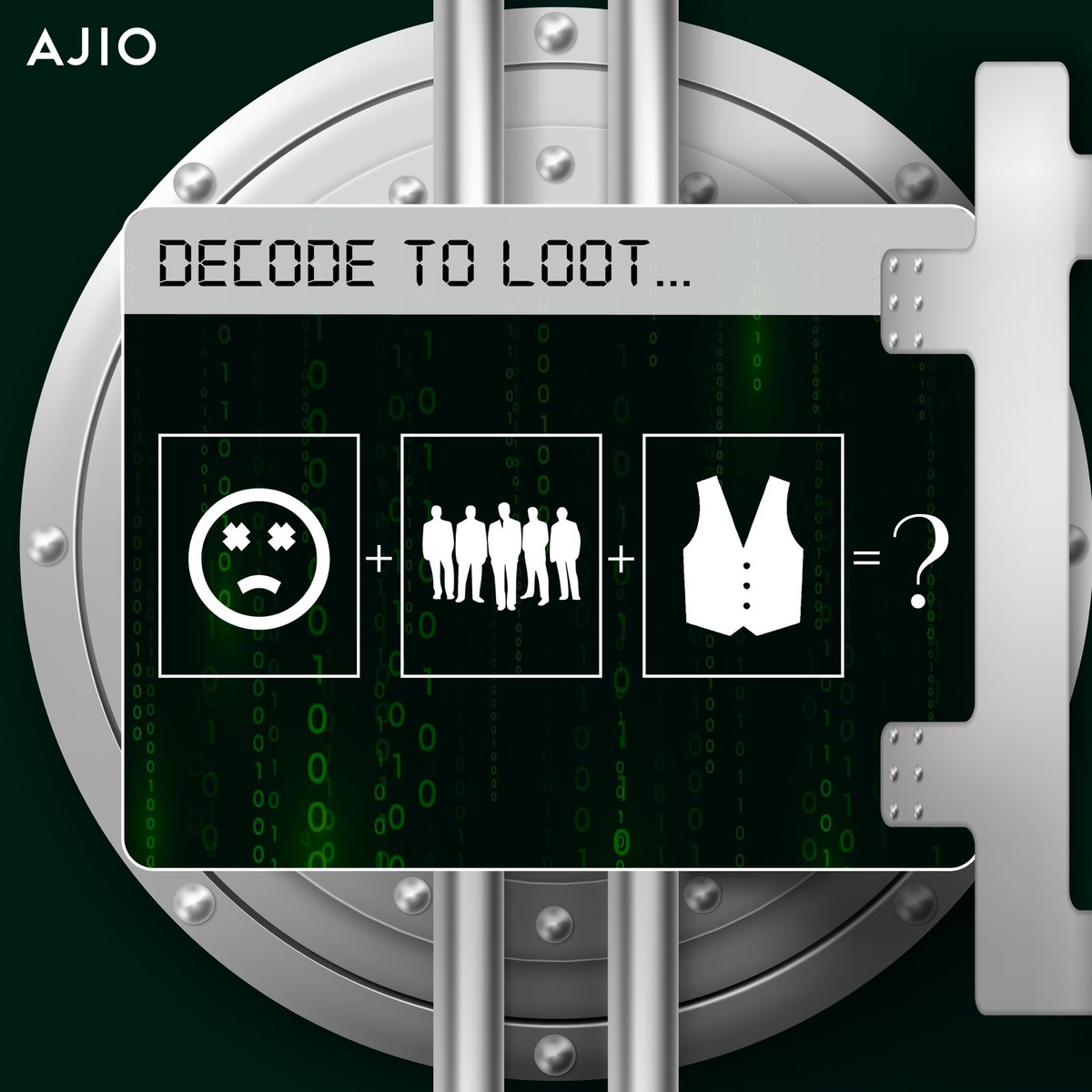AJIOLife's tweet image. Attention all shoppers! 🚨 It's time to put your brain to the test with our #DecodeToLoot contest! Crack this vault, unscramble & win a voucher worth ₹5000 from AJIO. Are you ready for the #BiggestFashionHeist 🕵️💻🛍️
🔎 No wrong answers. Only brand names that win you rewards.