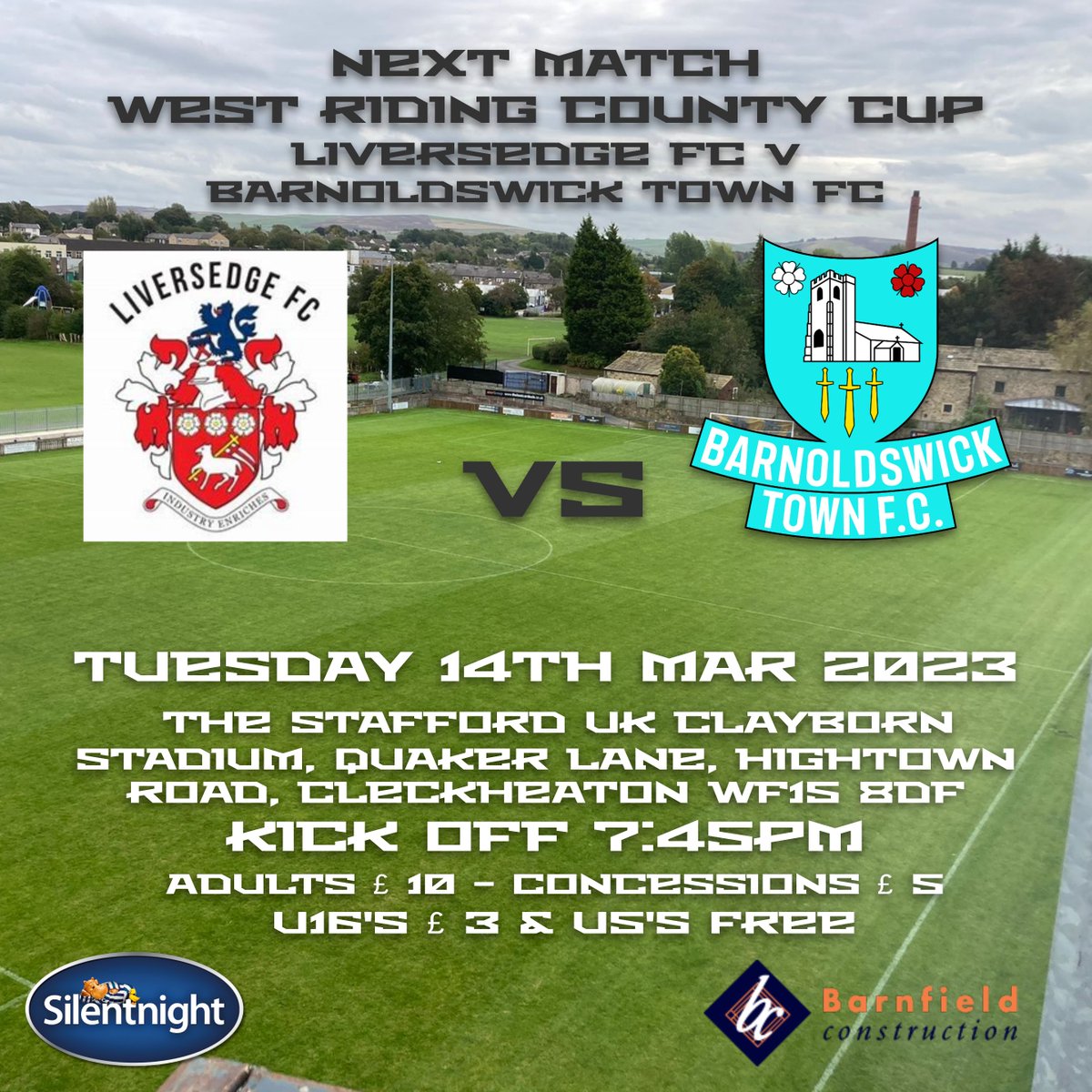 barlickfc's tweet photo. On Tuesday we have a trip to Liversedge FC for the Semi Final of The West Riding County Cup, who is coming along to support the boys #sewerontour https://t.co/TbLgvEwsqL