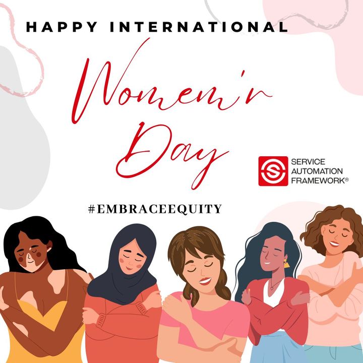 By #embracingequity , we progress towards equality 🙌

At #ServiceAutomationFramework Alliance, we strive to create a workplace that’s diverse, equitable and inclusive. 

Join us to celebrate women’s empowerment today and Happy International Women's Day!

#IWD2023