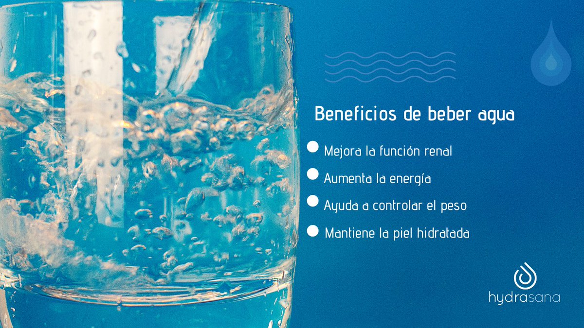 hydrasana's tweet photo. 💧 Beber agua es saludable e indispensable pero quizá no sepas la cantidad de beneficios que te puede aportar. ¡Aquí van 4, pero hay muchos más! https://t.co/Zs5rHY8rwQ