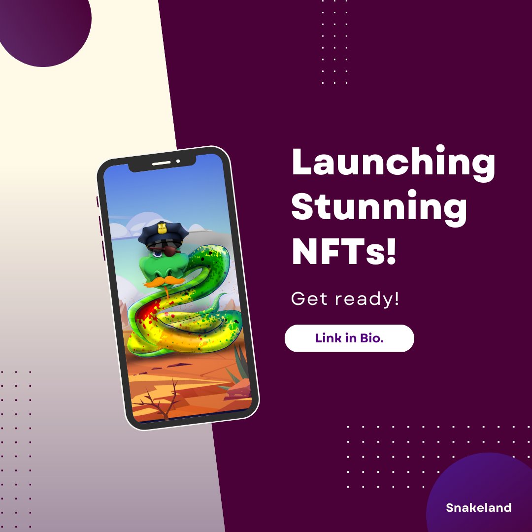 Snak_eland's tweet photo. Get ready for Snakeland's next big thing - NFTs! Experience the future of gaming and earn while having fun. 

#Snakeland #P2E #NFTs #Gaming #Blockchain #Crypto #EarnMoney #PlayToEarn #DigitalAssets #VirtualWorld #GamingCommunity #OnlineGaming #binanceacademy #huobi #MOOO #SFUND https://t.co/S5CRLr3oqU