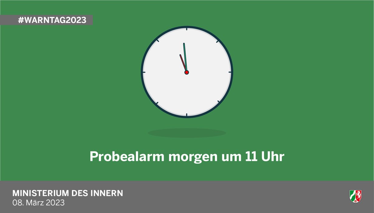 IM_NRW's tweet photo. Nicht vergessen: 
#Warntag2023 https://t.co/pPFNayv4UI