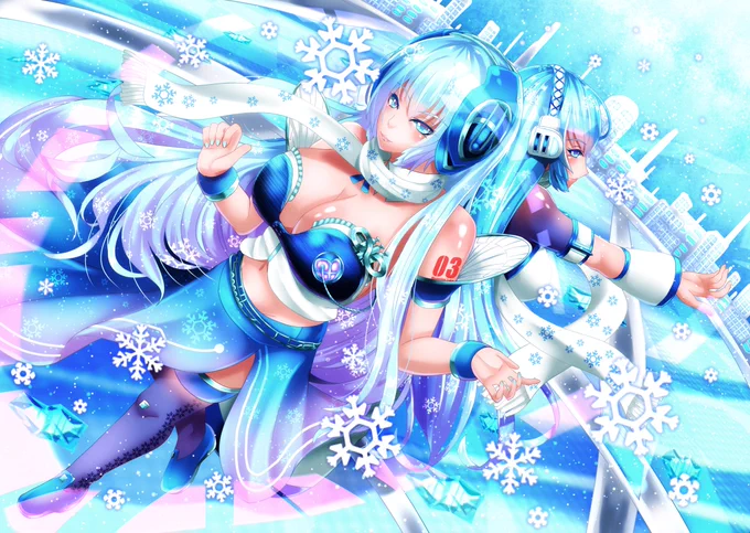 2017年作「V4X V2雪ルカ」ルカさん15周年まであと328日!#15周年まで過去絵365日巡音ルカ #巡音ルカ 