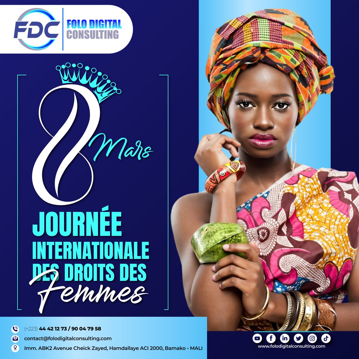 FoloDigital_C's tweet photo. #WomensDay

Bonne journée internationale des droits des femmes à toutes les braves femmes

#Innovation &amp; #technologie pour l’égalité des sexes, nous œuvrons pour l’#autonomisation des femmes et des filles, pour un monde #numérique inclusif et égalitaire.

Le combat continu! #FDC https://t.co/ZZD2gMKlcr