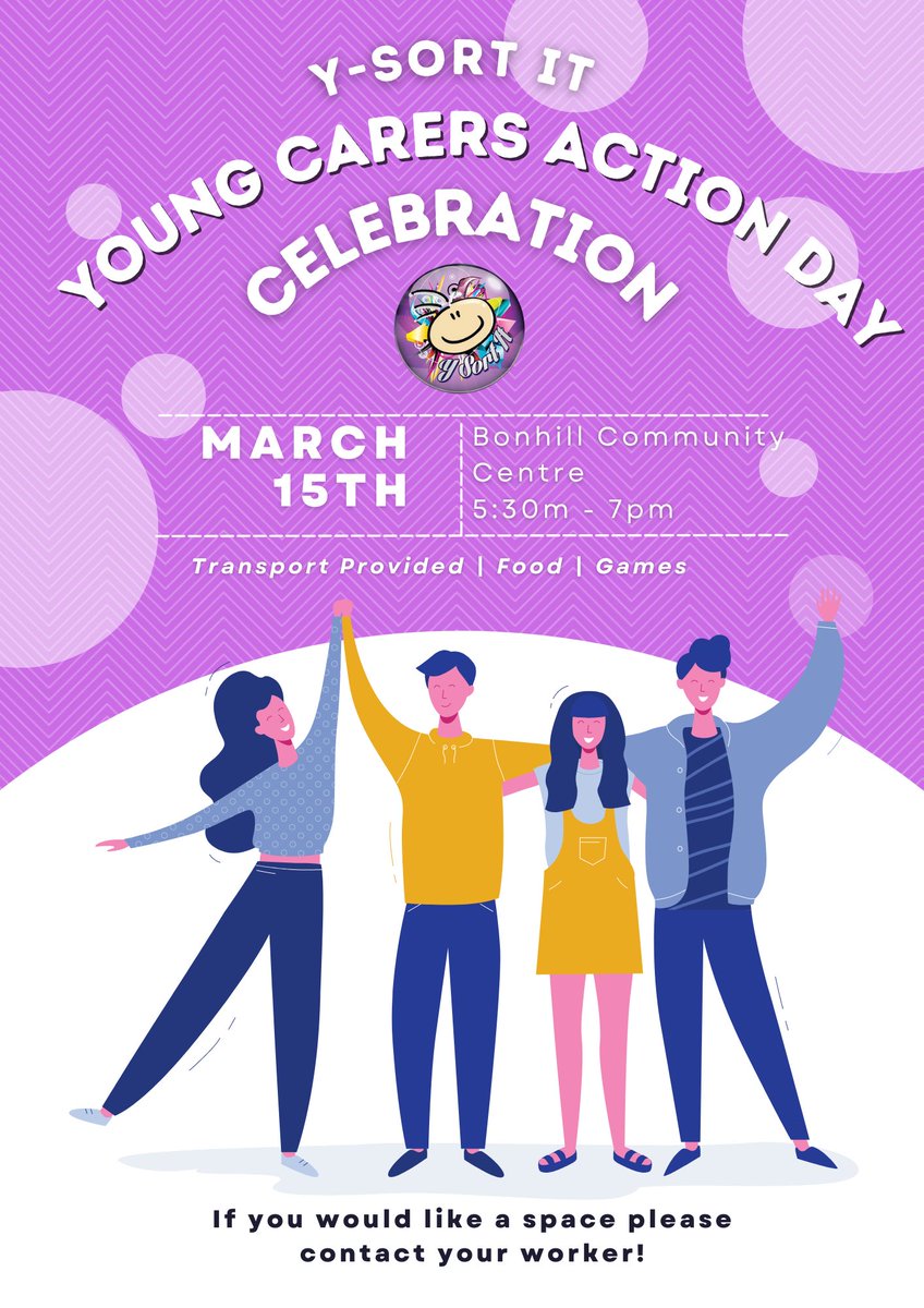 LyndseyYsi's tweet photo. Calling all of our Young Carers to join us next week to celebrate Young Carers Action Day on Wednesday 15th March✨🥳🫶🏻The theme this year is 'Make time for Young Carers🕑' Help us raise awareness of our amazing Young Carers in West Dunbartonshire 👏❤️ @ysortit @GillianYsortit https://t.co/OkObnMyIZB