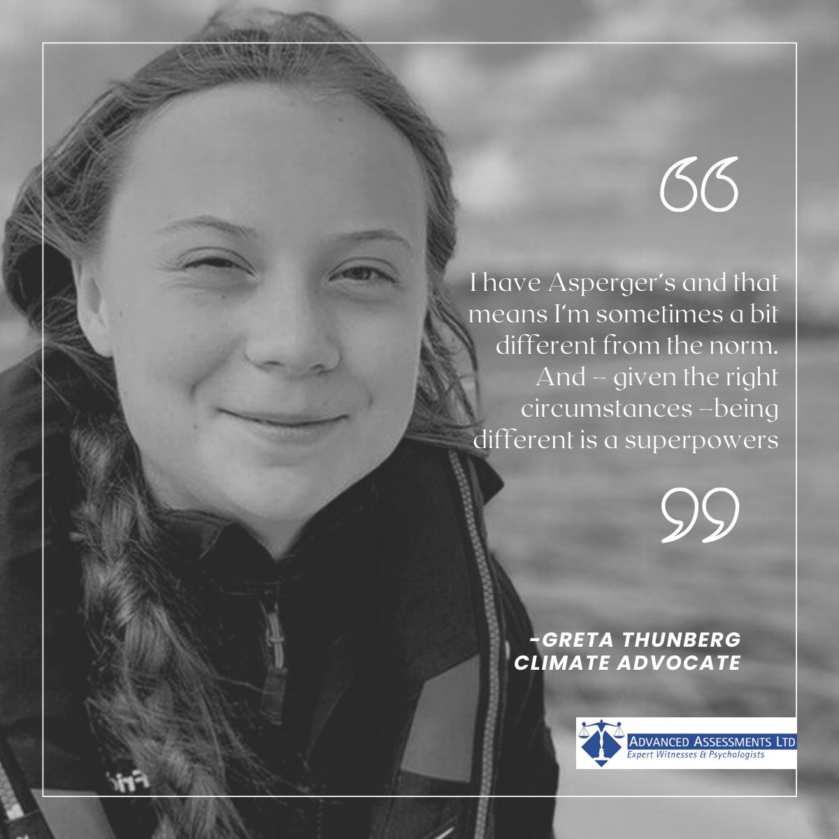 Our neurodivergent star of the day is climate activist Greta Thunberg who sees her ASD as a superpower! Check out her full interview with teen vogue: bit.ly/3ym3bsg Want to check if you have a superpower? Get in touch: 📱 +44 208 2000078 💻 advancedassessments.co.uk