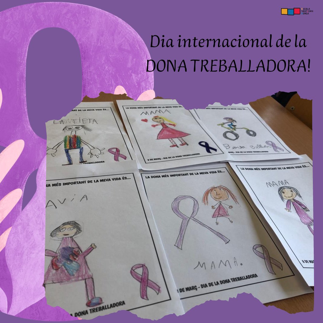 escolasantjoan's tweet photo. Treballem el #8M #DiadelaDona🙋🏽‍♀️ Per què avui? Per què el lila🟣? Dones referents👩🏼‍🍳👩🏽‍🎨👮🏻👩🏾‍🏫🚴🏽‍♀️? #P1 #primercicle #igualtat #oportunitats #feminisme #drets #llibertat #eduquemho https://t.co/Nv6xadVlUt