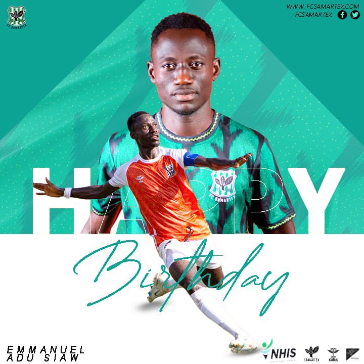 FcSamartex1996's tweet photo. Happy birthday to our remarkable left-back and captain, @EmmanuelSiaw33 .

We celebrate your awesomeness and huge leadership qualities 🍿🎂🍦 https://t.co/GEAlLWgQ1O