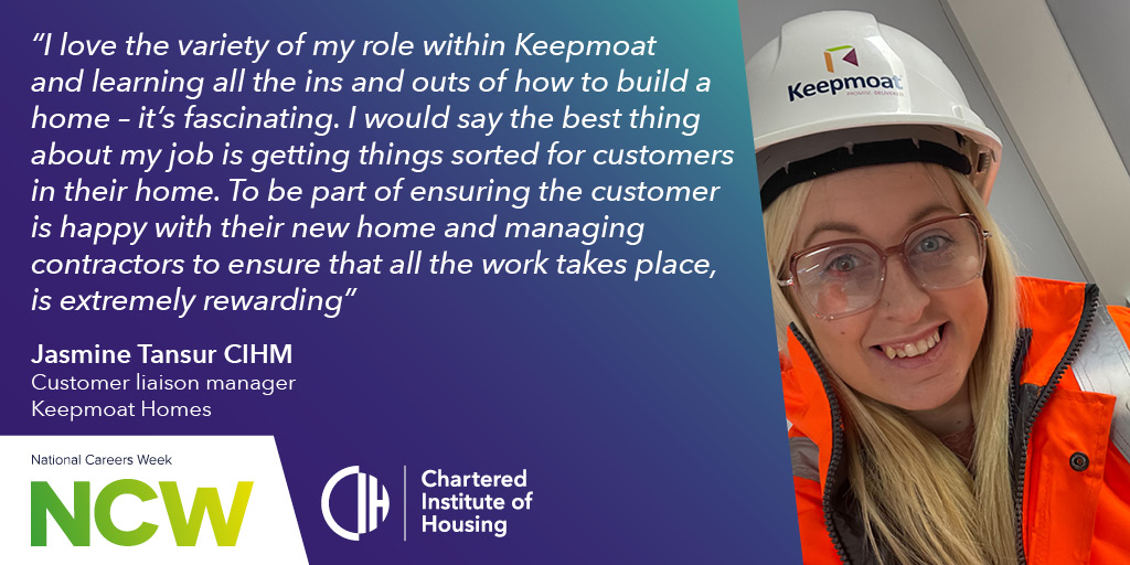 Why did you choose a career in #housing? 🏡

Discover why <a href="/JasmineTansur/">Jasmine Tansur CIHM</a> loves her role in #NCW2023 quote below 👇👇
<a href="/CIHFutures/">CIH Futures</a>