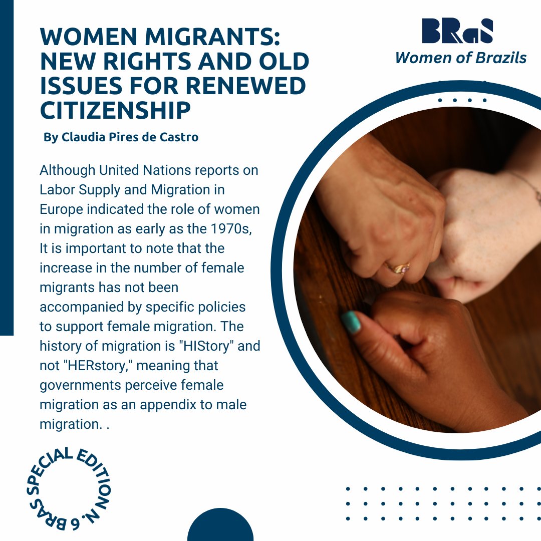 BRaS_Studies's tweet photo. #BRaSBlog launches its Special Edition N.6: Women of Brazils. @claudiapiresc and @HVetorazo organized SE N.6, to present some of the different women who are part of the Brazilian reality. Today @claudiapiresc wrote about #Women #Migrants
Check it out!
https://t.co/P2AdufweKK https://t.co/GouZ5VY4Y6
