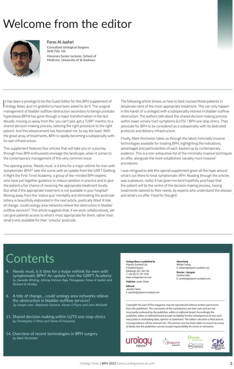 My editorial for the BPH focus  <a href="/Uro_News/">Urology News</a> 

Digital edition available on the link below: 👇