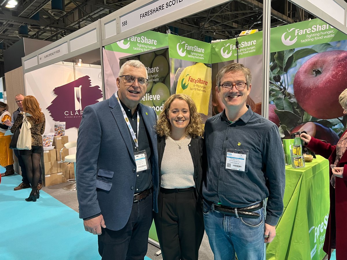 FareShareUK's tweet photo. The team are ready to welcome visitors to our stand today at @ScotHot2023 at @SECGlasgow.
We'll be here all day today and tomorrow (8 and 9 March) so do drop by to say hello if you're here too.
#FareShareScotland #FightFoodWaste #ScotHot #ScotHot23 https://t.co/diXHz7QwoN