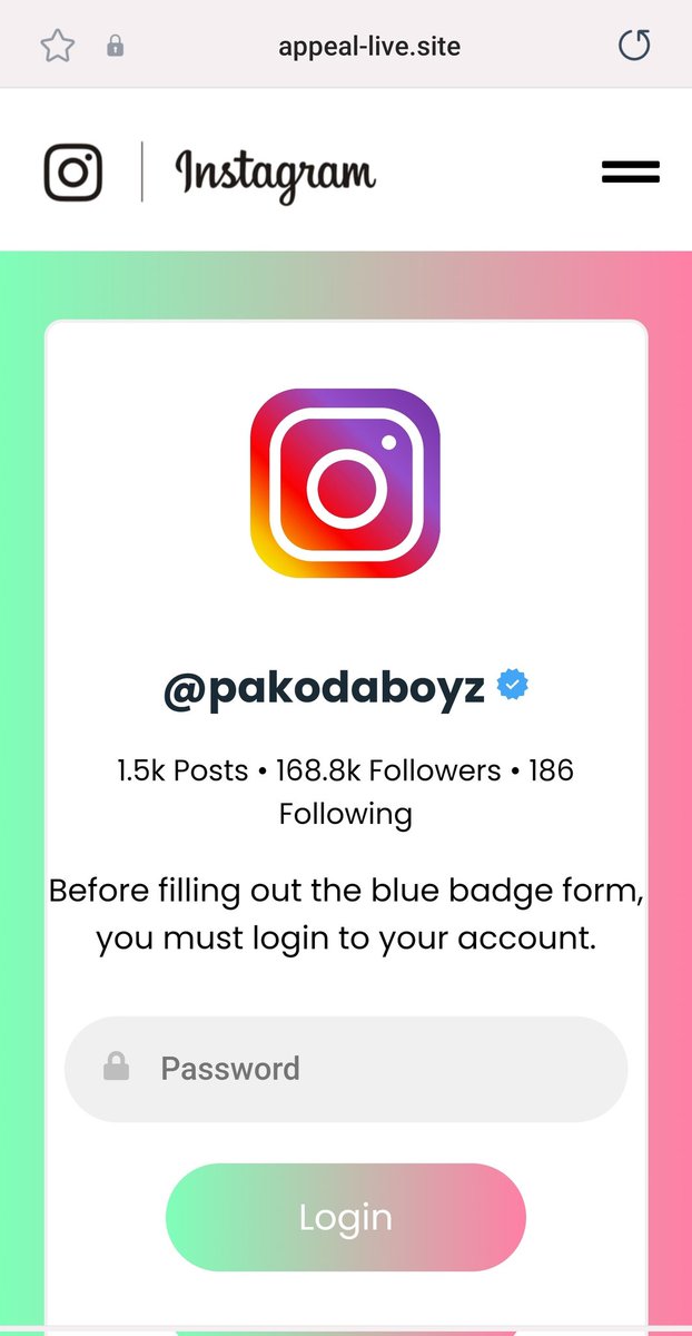 PakodaBoyz's tweet photo. @instagram @InstagramComms @Meta Is this legit??? I got an Insta direct message with this to apply for verification badge... Kindly check and confirm. Thank you https://t.co/4ziVZO0Krh