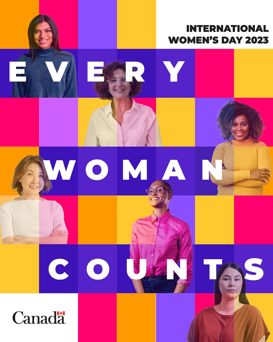 "The Government of Canada’s theme for International Women’s Day (IWD) 2023 is Every Woman Counts and is a reminder that all women have a place in every aspect of Canadian society." Learn more bit.ly/3YtDkJA #EmbraceEquality #DiversityandInclusion #WomensDay2023 #IWD2023