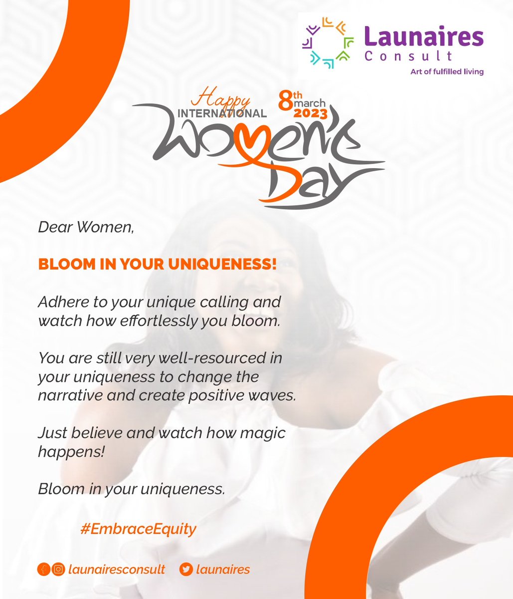 znaires's tweet photo. Happy International Women's Day to all Women across the #Globe We are #powerfulwomen We are #strongwomen We are the ones who make the World go round. Let's embrace our #uniqueness and #bloom #IWD2023 #embraceequity2023 https://t.co/T0LMtLpM21