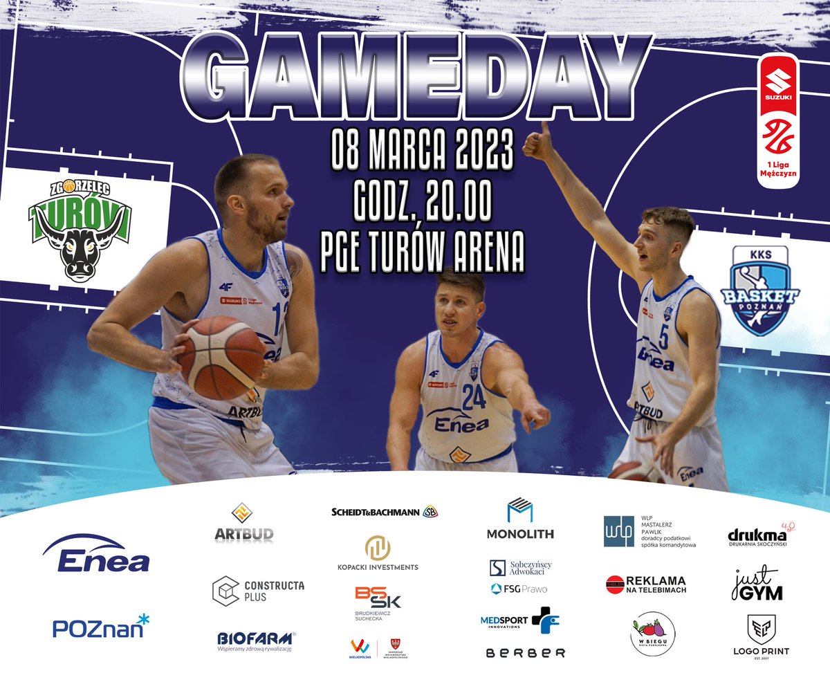 basketpoznan's tweet photo. G_A_M_E_D_A_Y ❗️
Suzuki 1LM
🏀 PGE Turów Zgorzelec vs Enea Basket Poznań
📆 08.03.2023
⏱ 20.00
🎥 LIVE https://t.co/g3crQ3QbG9
🏟 PGE Turów Arena, 59-900 Zgorzelec, ul. Lubańska 9A
#enea #miastoPoznan #artbud #constructaPlus #bioafrm
#poznanwspiera #basket #kks https://t.co/HUIJWBclbi