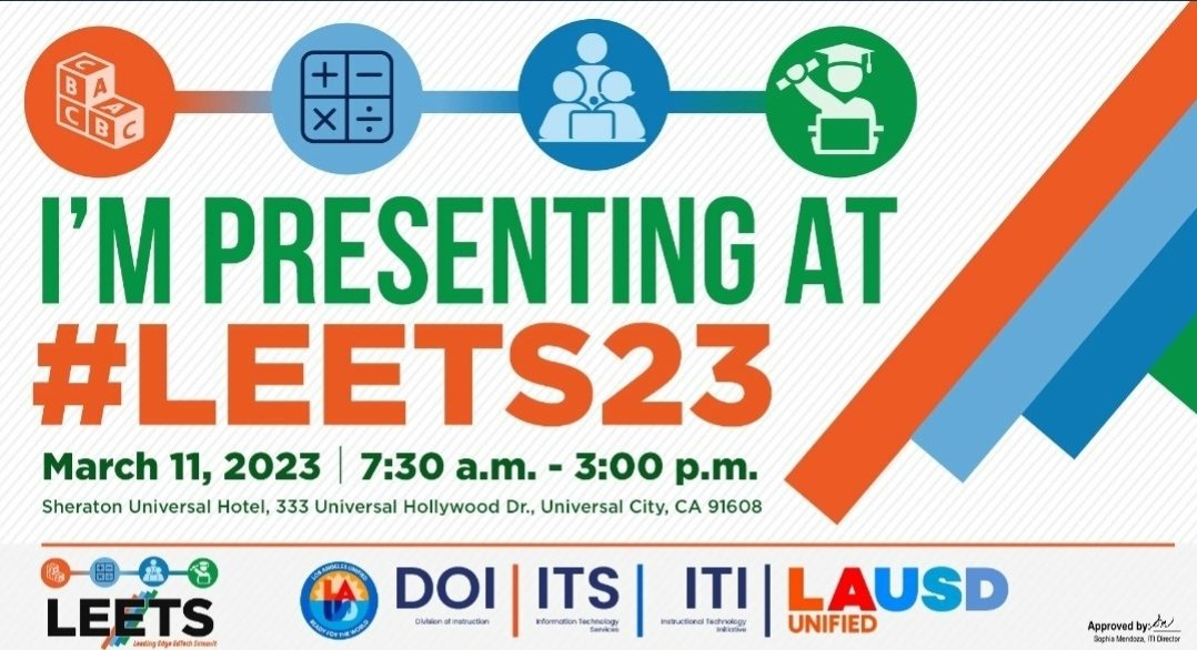 AJaeLugo's tweet photo. Hey, the secret is out! @vmc9600 and I are presenting at #LEETS23. We are discussing Accessibility for All. Cannot wait to see so many educators taking the leap to ensure students are ready for the world. #empoweredbyiti #ps7lausd #equityandaccess #accessibiltyforall https://t.co/oXHqahGftm