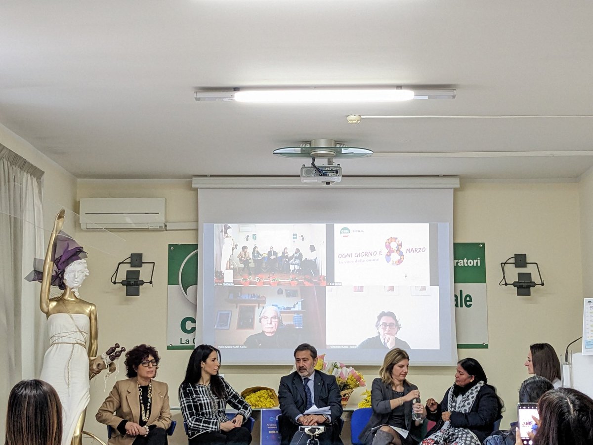 CislSicilia's tweet photo. Il segretario generale #CislSicilia #SebastianoCappuccio "La centralità della donna non può essere celebrata soltanto oggi. Con azioni e fatti concreti si deve dimostrare che #ognigiorno è #8marzo" https://t.co/KSB7qSbspg