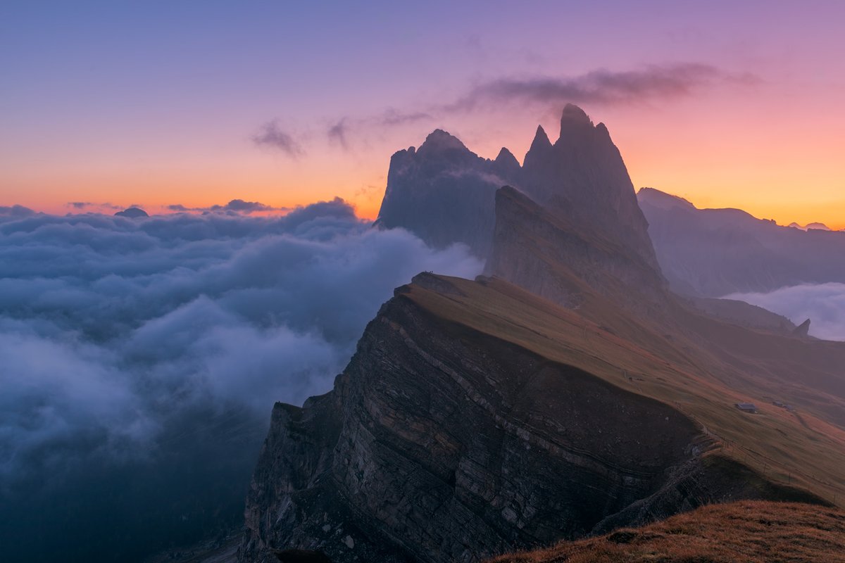 GM all!

An unforgettable #sunrise at the top of #Seceda in the Italian #Dolomites. 
There is something special about standing above the clouds.