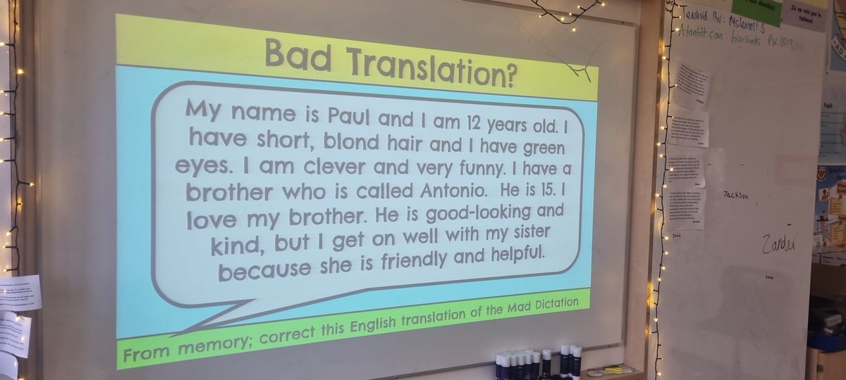 S1 Playing Mad Dictation and Bad Translation to increase their working memory, comprehension, and fluency through Aural Input Flooding. 
<a href="/BrechinHigh1/">Brechin High School</a> @BrechinEnglish <a href="/BrechinLanguage/">@BrechinLanguages</a> 
#EPI
#ThisIsBrechin 
#BrechinValues
#Friendliness 
#Inclusion
#BrechinLearning