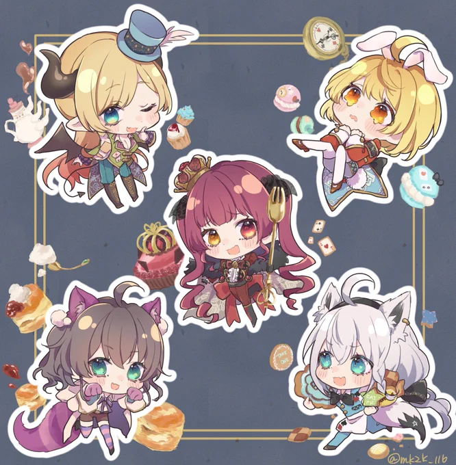 不思議の国inホロ#しょこらーと #メルArt #マリンのお宝  #祭絵 #絵フブキ 