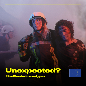 eurireland's tweet photo. What comes to mind when you see a woman firefighter? Do you see anything unexpected? 

Stereotypical expectations for women &amp; men, girls &amp; boys, can limit our aspirations, choices &amp; freedoms. 

Challenge gender stereotypes, visit👉 
https://t.co/ddYNuFuLDl
#EndGenderStereotypes https://t.co/l9Zf5oG9AG