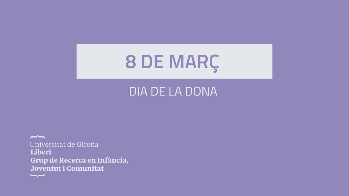 LiberiUdg's tweet photo. Avui, 8 de març, des de Liberi ens sumem a les reivindicacions d'igualtat de gènere.
Si t'interessa conèixer què en pensen infants i joves de la violència masclista, pots consultar els resultats de la recerca "SomAquí!": https://t.co/RNUgQr83XC
#8M2023 #SomAqui #WeAreHere https://t.co/p06AjtvL5T
