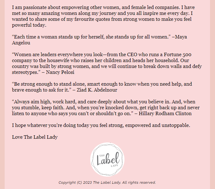 .@TheLabelLady is one of my business partners. On International Women’s Day I'm pleased that so many of my investments are in women - not just #TheApprentice winners such as Dr Leah, Carina and Harpreet, but also the women who run Tropic, Harper Fox, Tresor and The Label Lady.