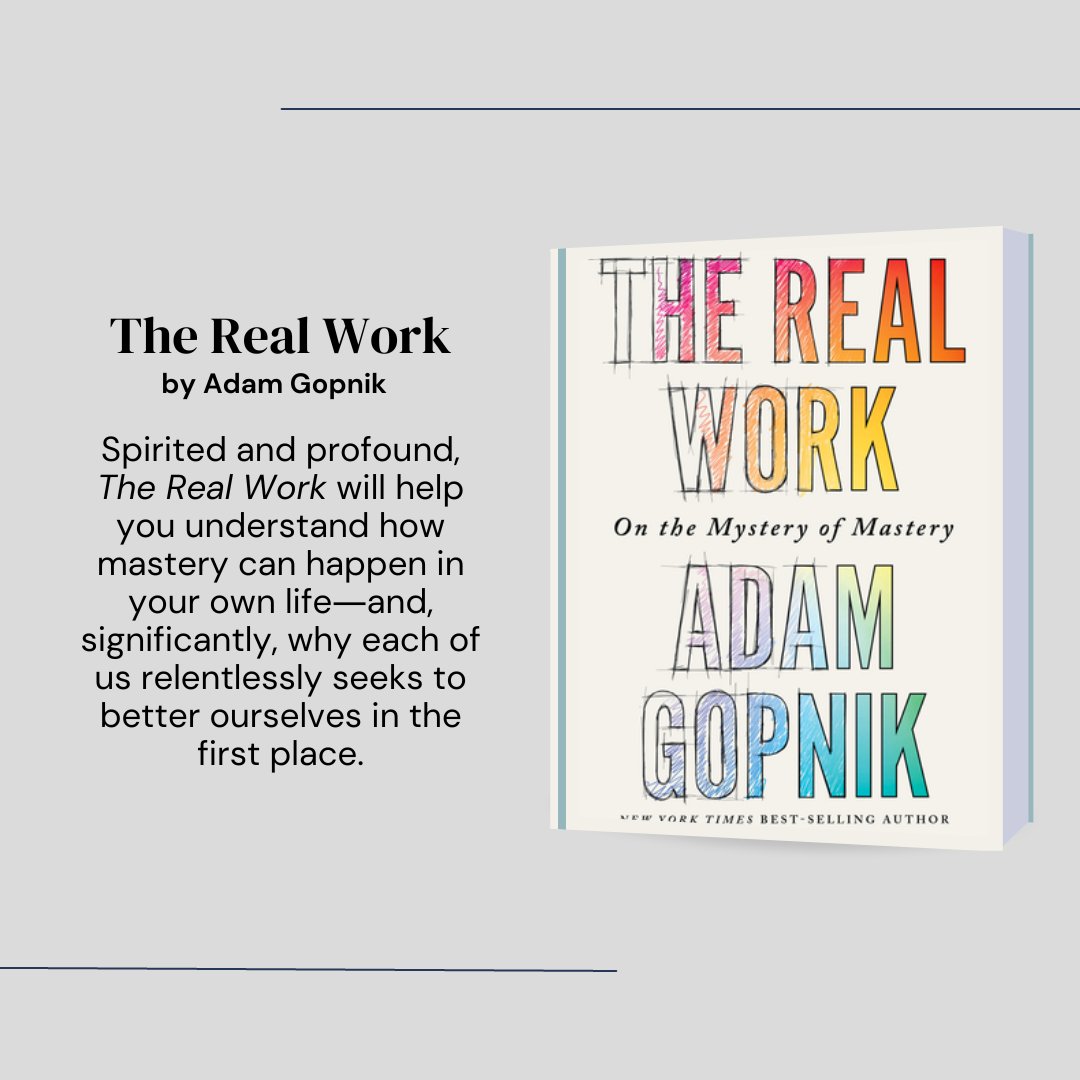 Parnassus4Biz's tweet image. How do we learn―and master―a new skill? 

@adamgopnik investigates this fundamental question in The Real Work, showing that the top people in any field share a set of common qualities and methods. 

#TheRealWork #Leadership #AdamGopnik