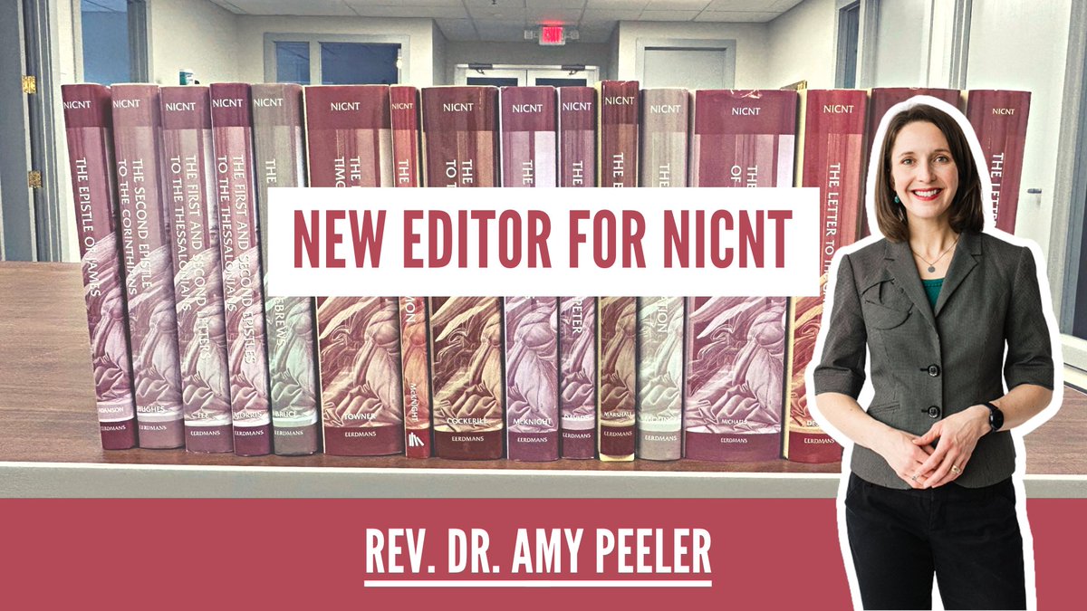 We're thrilled to announce a new editor for our New International Commentary on the New Testament series: @albpeeler!

We look forward to the influence of her pastoral heart and expertise as she assists in producing quality and trustworthy commentaries for our scholarly readers.