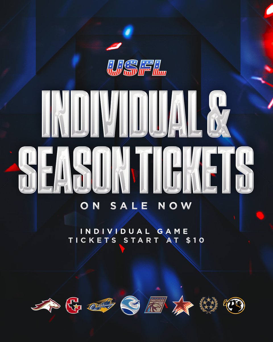 UFLonFOX's tweet photo. It's officially time to get your tickets USFL fans 🔥🎟

 Individual &amp; season tickets are on sale NOW ➡️ https://t.co/5FVw58rrOq https://t.co/rewLIc5yqY