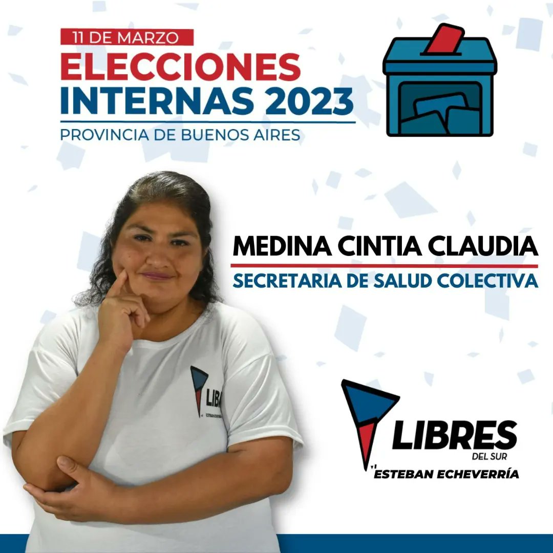 LibresdelSurTEE's tweet photo. Te invitamos a conocer nuestra lista interna para este 11 de Marzo 💪🏻🇦🇷 

DEMOCRACIA Y PROTRAGONISMO POPULAR - LIBRES DEL SUR ESTEBAN ECHEVERRÍA 

Secretario General Johanna Del Valle Gomez https://t.co/qx6T2YXiWi