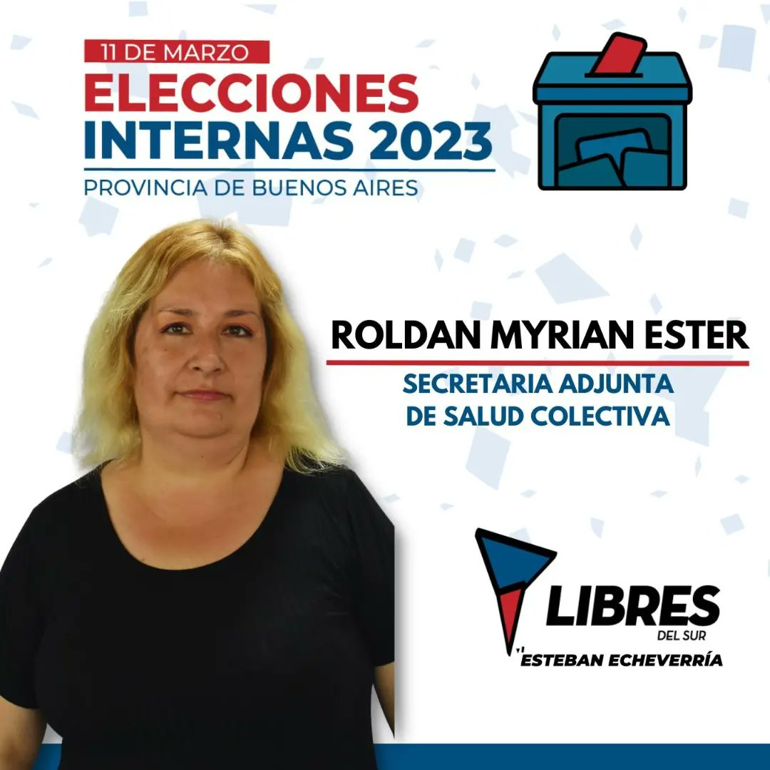 LibresdelSurTEE's tweet photo. Te invitamos a conocer nuestra lista interna para este 11 de Marzo 💪🏻🇦🇷 

DEMOCRACIA Y PROTRAGONISMO POPULAR - LIBRES DEL SUR ESTEBAN ECHEVERRÍA 

Secretario General Johanna Del Valle Gomez https://t.co/qx6T2YXiWi