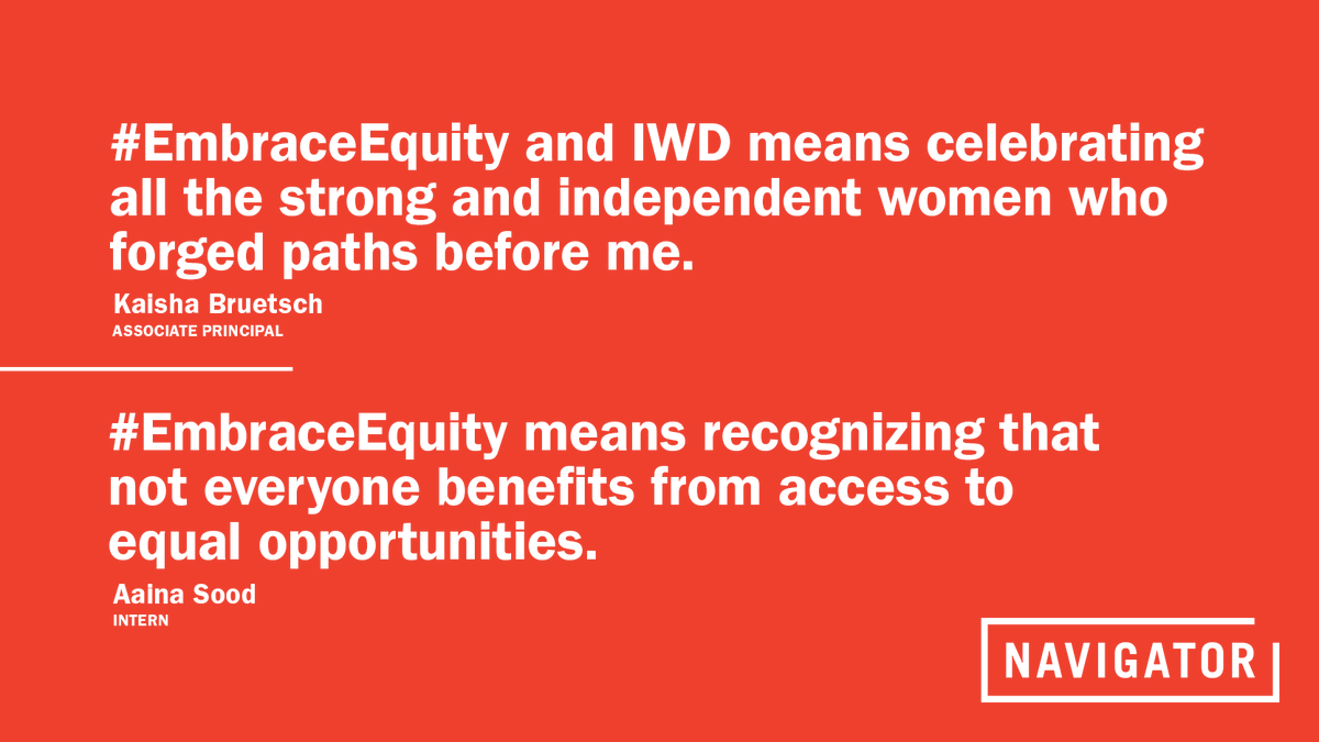 navltd's tweet photo. 🧵1/3 This year for 
#InternationalWomensDay, we asked our Navigator colleagues from across the country about what #IWD2023 and #EmbraceEquity means to them.  
 
Here is what they had to say. https://t.co/SOrfqllzuY