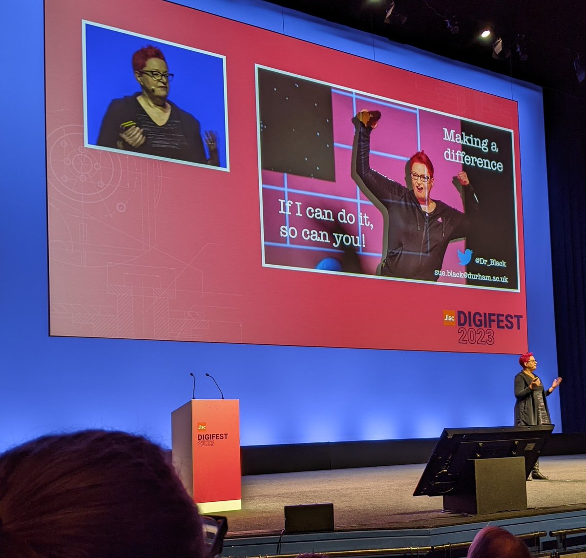 ENULearningTech's tweet photo. What a better way to celebrate #InternationalWomenDay @Jisc #Digifest23 day than with @Dr_Black on her purely inspirational journey from Brixton council estate @UniWestminster @bletchleypark to @durham_uni prof #techmums 'If she can do it so can we' https://t.co/FcvWZ2K6oK