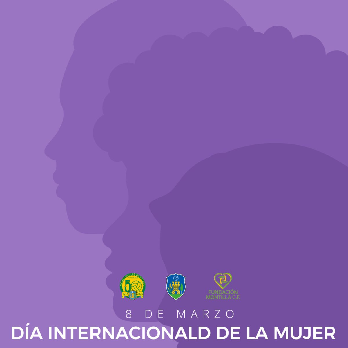 👩🏻‍🦱 Nos unimos al #DiaInternacionalDeLaMujer. 💜 

#8M #Montilla #MontillaCF #Mujer #Futbol #FundacionMCF #50Aniversario