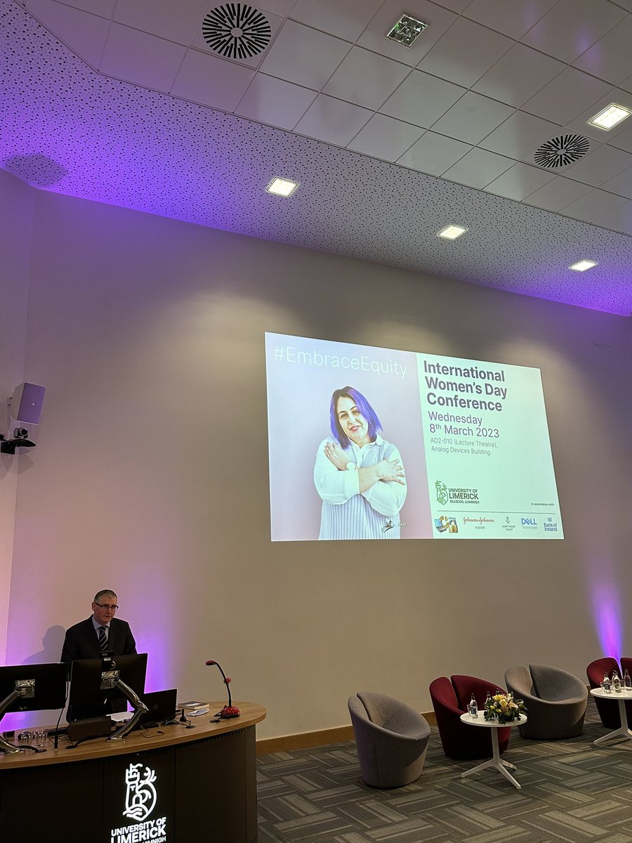 Dr. Marie Connolly &amp; Provost Shane Kilcommins kicked off the International Women’s Day conference earlier this morning, in the Analog Devices Building 👏🏼 #IWD2023UL