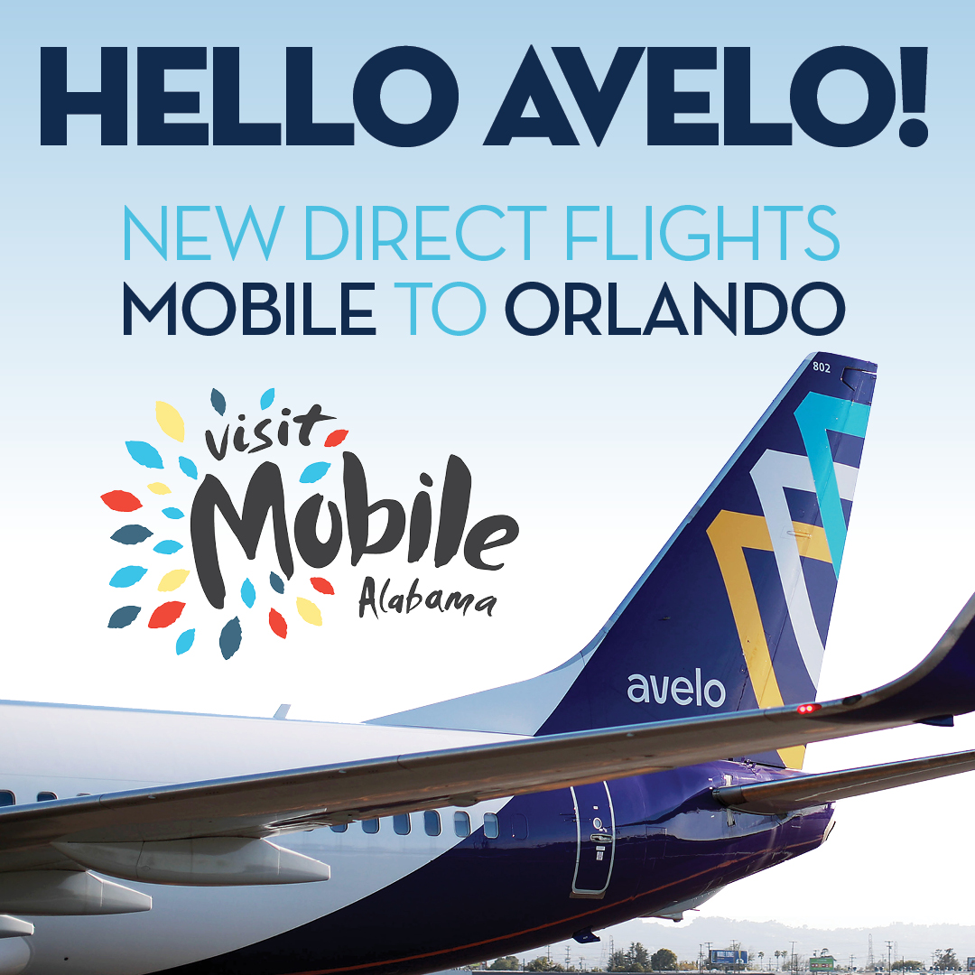 Avelo Airlines ✈️ lanza una nueva ruta sin escalas!

✈️ Aerolínea @AveloAir 
🇺🇸 Mobile  (BFM) - 🇺🇸 Orlando  (MCO)
🗓️ 2 vuelos semanales 
🟡 A partir del 31 de mayo de 2023
🔷 Aviones Boeing Next-Generation 737

#airlines #airlinesnews #viajes #Turismo #VisitMobile #FlyBFM @flyBFM