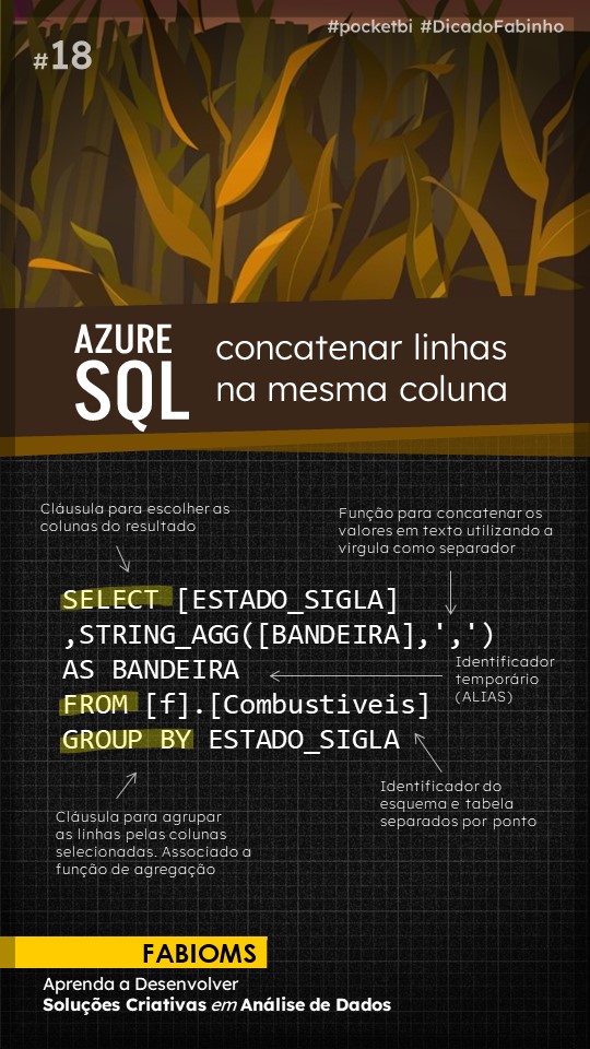 fabioms_br's tweet image. Como concatenar linhas na mesma coluna no Azure SQL/SQL Server

😉 Gostou do conteúdo? Inscreva-se também no canal:
fabioms.com.br/?url=youtube-s…

#microsoft #dataplataform #dataanalyst #sqlserver #azure #sql #database #pocketbi #dailypost #DicaDoFabinho