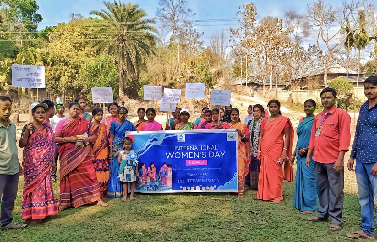 SECPartner_JJM's tweet photo. Celebrated #InternationalWomensDay in Dhalai, Tripura, highlighting women's role &amp; participation in the success of Jal Jeevan Mission. Let's continue to #EmbraceEquity and empower women with innovation &amp; technology. #WomenInSTEM #IWD2023 #genderequality https://t.co/95iLwuKsDR