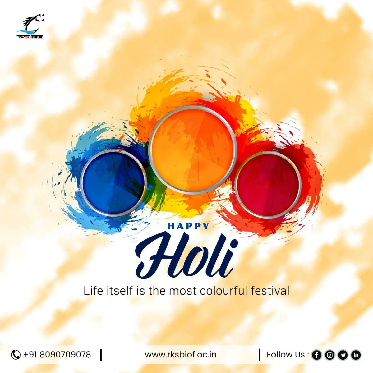 rksbiofloc's tweet photo. Wish you all happy Holi 🔴🔵🟣🟠🟡🟢
#holi #holifestival #holiday #holihai #holi2023 #biofloc #pondliner #aeration #airpump #pond #ras #fishfarming #aquaculture #fishfeed #FishSeed https://t.co/t5af8dYFmF