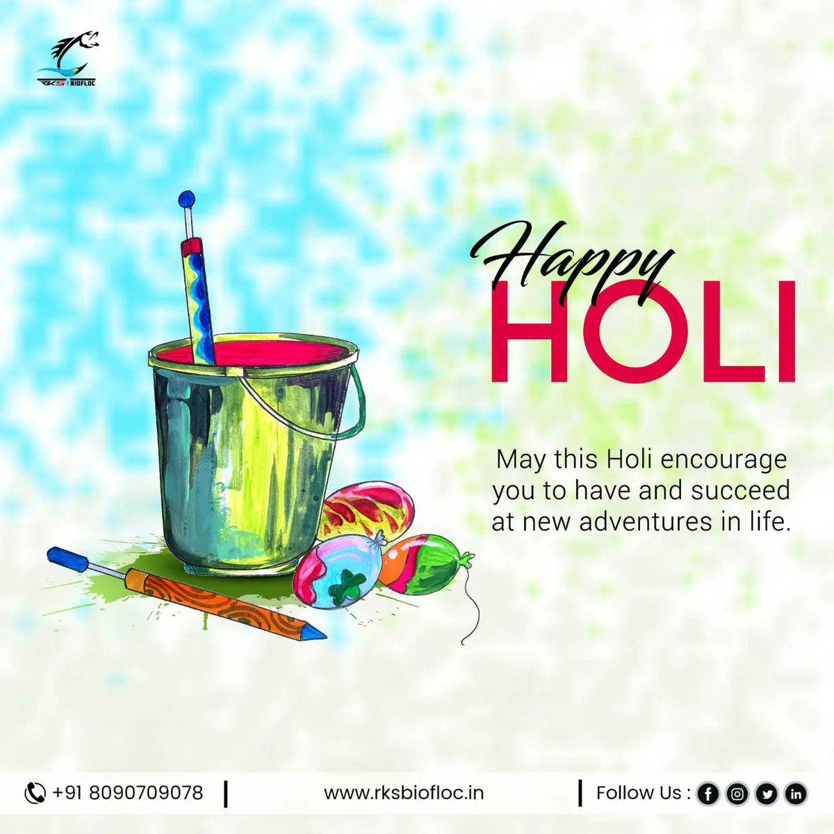 rksbiofloc's tweet photo. Wish you all happy Holi 🔴🔵🟣🟠🟡🟢
#holi #holifestival #holiday #holihai #holi2023 #biofloc #pondliner #aeration #airpump #pond #ras #fishfarming #aquaculture #fishfeed #FishSeed https://t.co/t5af8dYFmF