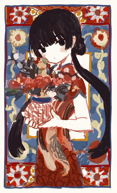 「china dress red dress」 illustration images(Popular)