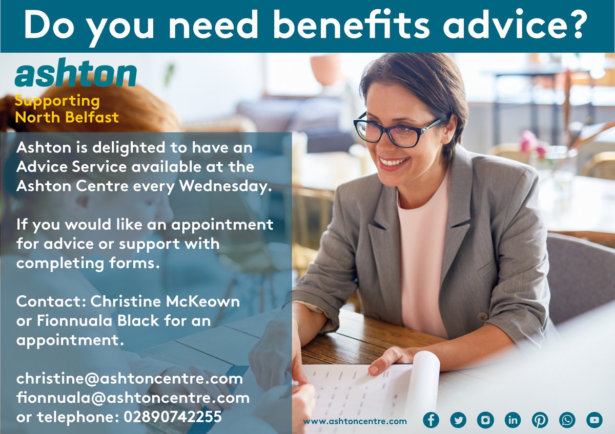 Benefits advice at Ashton

#benefitsadvice #supportingnorthbelfast