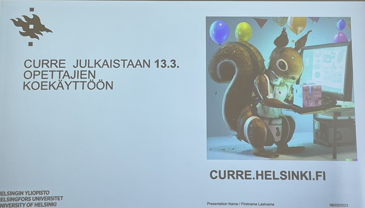 NiinistoS's tweet photo. Nyt huomio! #curre @helsinkiuni tulee - oletko valmis? Curre on opettajan henkilökohtainen digipedagoginen apuri. Olen vaikuttunut. PS. Curre on myös GPT3-kielimallin (lue tekoälyn) kaveri😉 #oppimisseikkailu2023 #oppiminen #opetus #yliopisto https://t.co/cNXicpwAdH