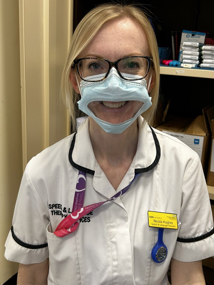 Had a great KIT day at work yesterday. Proud of my wonderful team…really excited to see @NicolaH89958672 wearing a transparent mask! Thanks @drsammills for pushing this forward at @UHDBTrust #communication #RCSLT