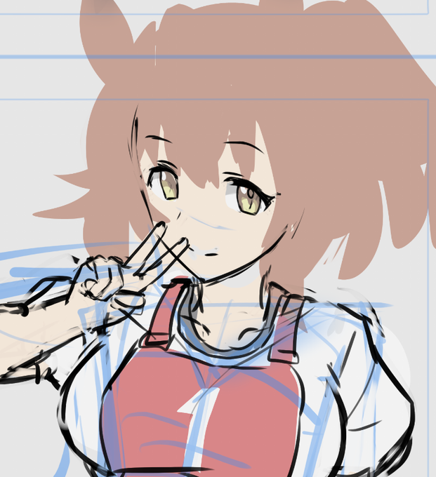 再開。顔をざっくり描きかえることに。 