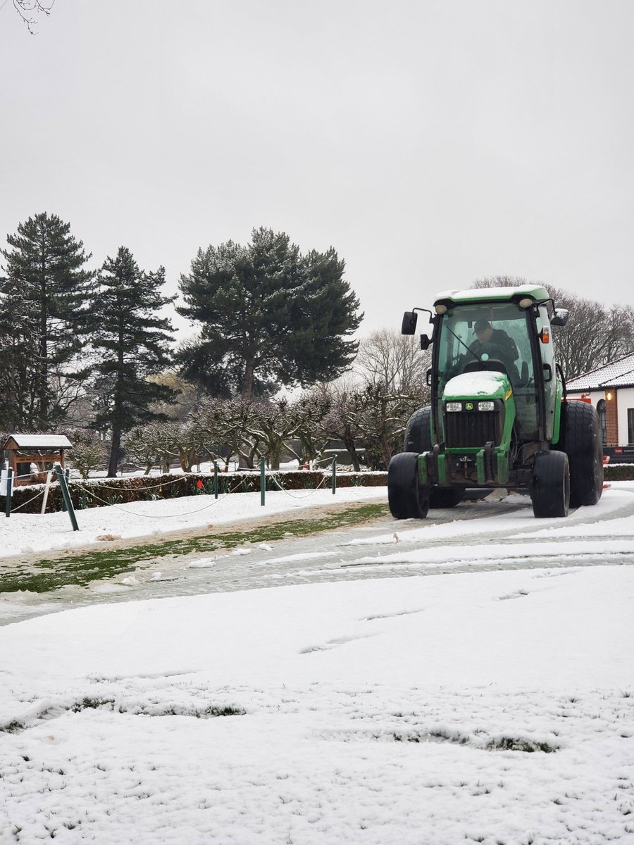 A little snow isn't gonna slow us down on aeration week. <a href="/FulwellGC/">Fulwell Golf Club</a>