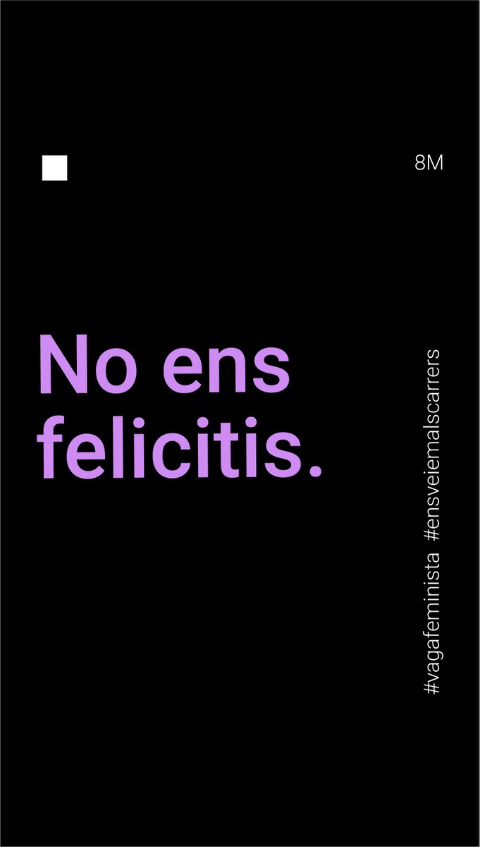 Avui és #8M, un dia de lluita feminista, de resistència, de visibilització. Cada vegada som més les que ens aixequem per reivindicar els nostres drets i per fer front al patriarcat que ens oprimeix. 
No ens felicitis, suma't a la lluita!
Avui fem #vagafeminista #8M2023