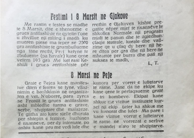 pykepresje's tweet photo. Në Ditën Ndërkombëtare të Gruas kujtojmë angazhimin politik dhe shoqëror të Frontit Antifashist të Grave të Kosovës përmes revistës #Buletini (1948).
Rroftë 8 marsi!✊🏻 https://t.co/oVOvtdEcJc